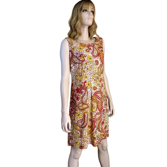 Tommy Hilfiger Dress Jesey Knit Paisley Floral Sleeveless Versatile Sleeveless - Picture 5 of 13